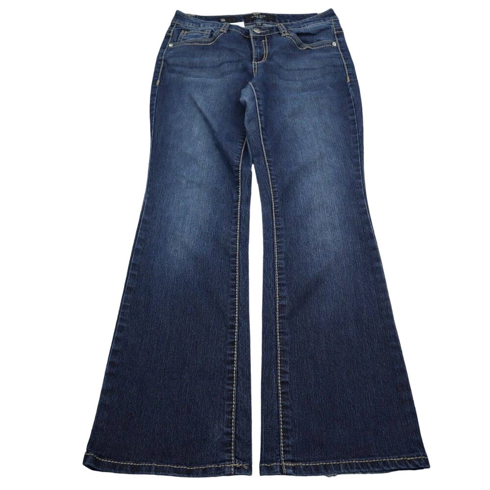Nine West Jeans Pants Womens 8 Blue Mid Rise 5 Pocket Design Boot Cut Bottoms